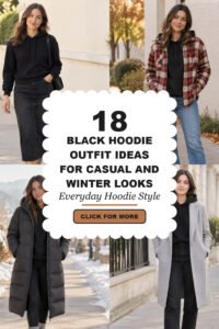 18 Black Hoodie Outfit Ideas for Casual and Winter Looks