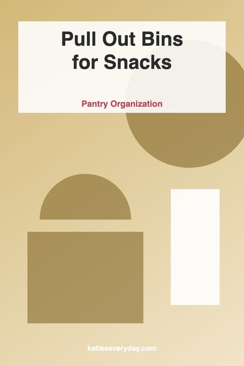 Pull Out Bins for Snacks - Pantry Organization idea